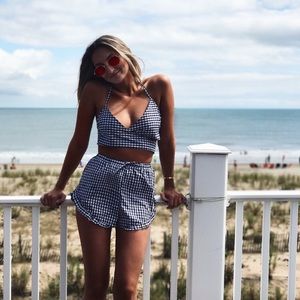 Gingham Set: Wrap Tank + Bloomer Short